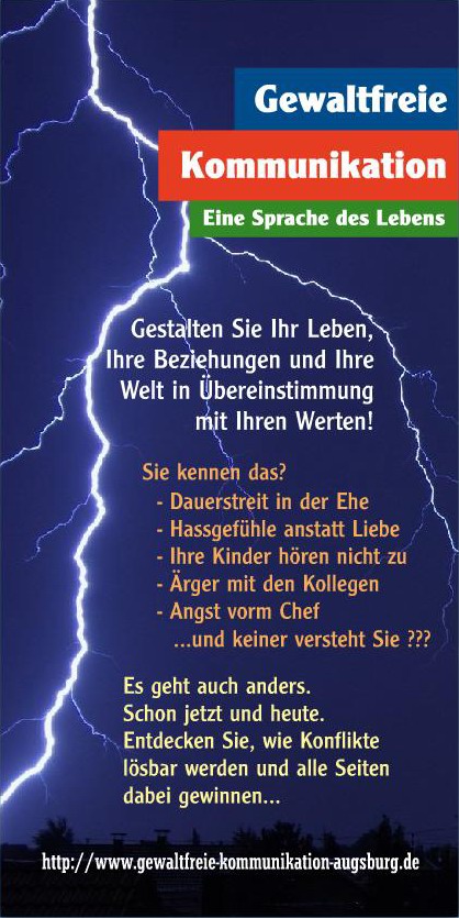 Gewaltfreie Kommunikation Augsburg, Flyer-Vorderseite